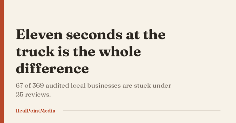 Card reading that eleven seconds of conversation at the truck separates most local businesses from a working review count.